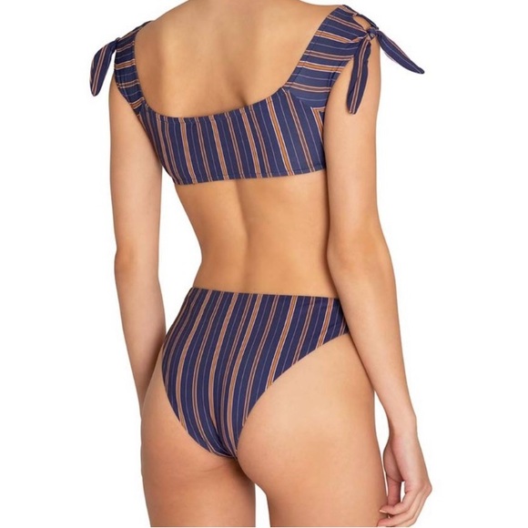 NWT EBERJEY GIRLS 2 PIECE BLUE &
BROWN “RIVERIA STRIPES DAIYA” BIKINI SET SIZE 6 - Picture 2 of 12